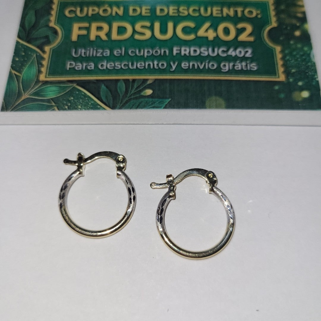 ARETES ARRACADAS COMBINADAS 14K 1.2 GR (NUEVO)