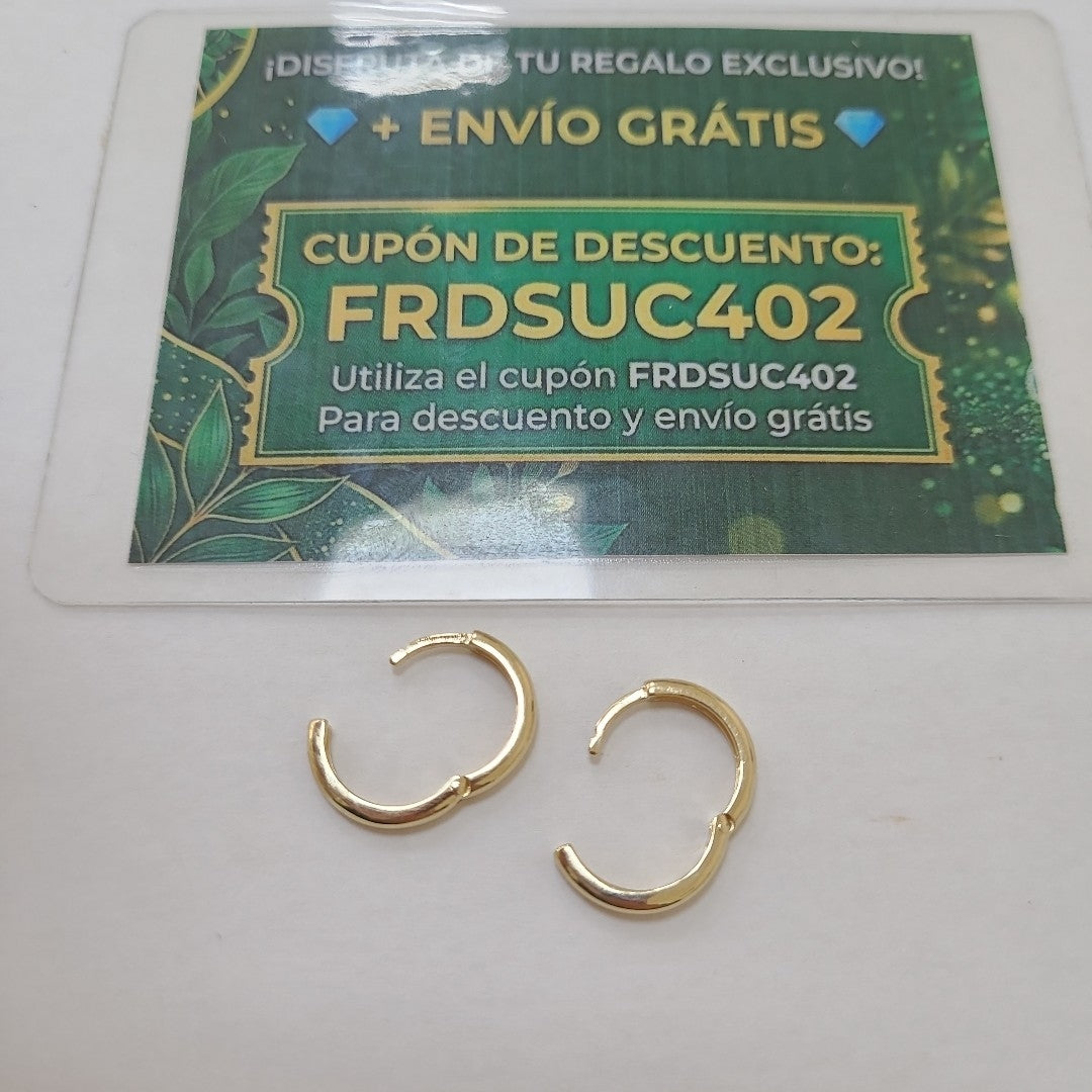 ARETES HUGGIES LISAS 14K 1.6 GR (NUEVO)