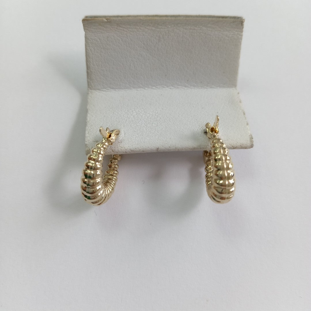 ARETES ARRACADA ESTRIADAS 14K 1.1 GR (NUEVO)