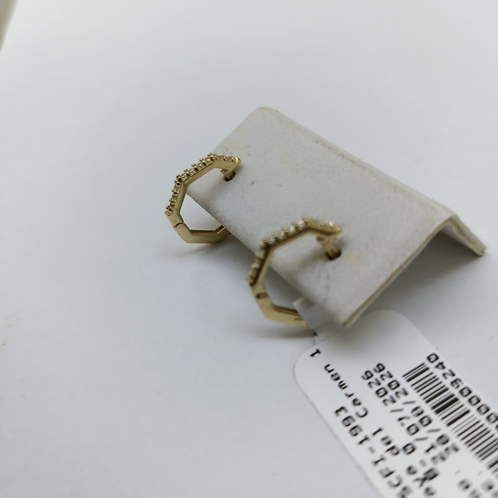 ARETES HUGIES C CIRCONIAS 14K 1.5 GR (NUEVO)