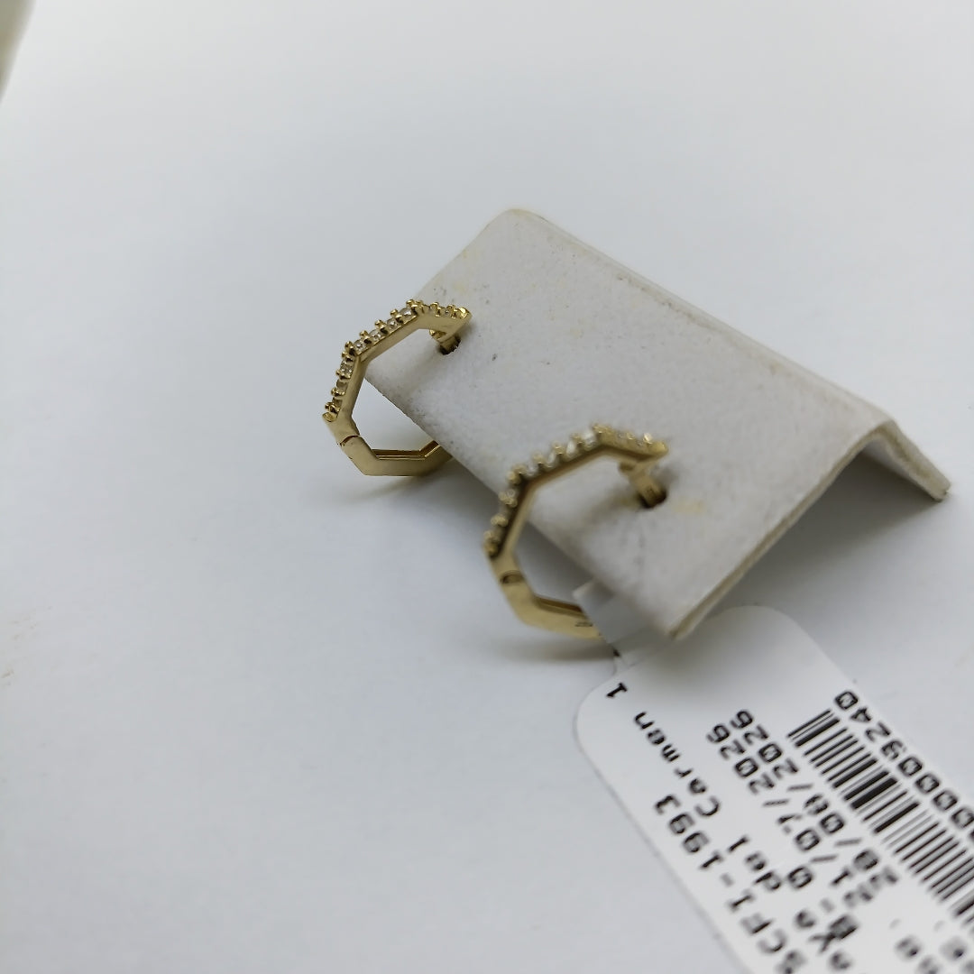 ARETES HUGIES C CIRCONIAS 14K 1.5 GR (NUEVO)