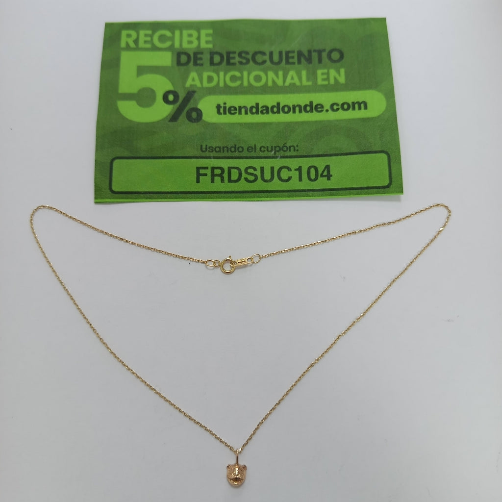 CADENA, DIJE ORO 14 K 2 GRMS (SEMINUEVO)