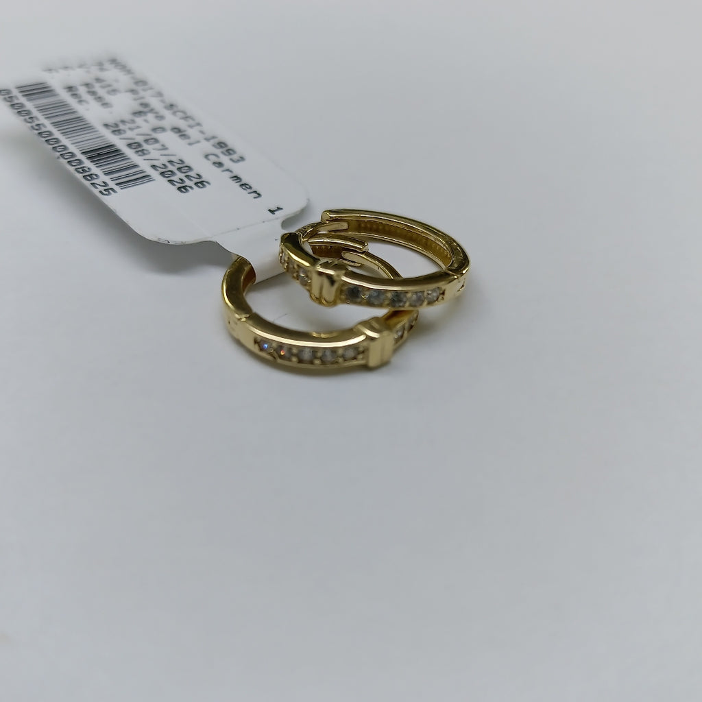 ARETES HUGGIES C CIRCONIA 14K 1.8 GR (NUEVO)
