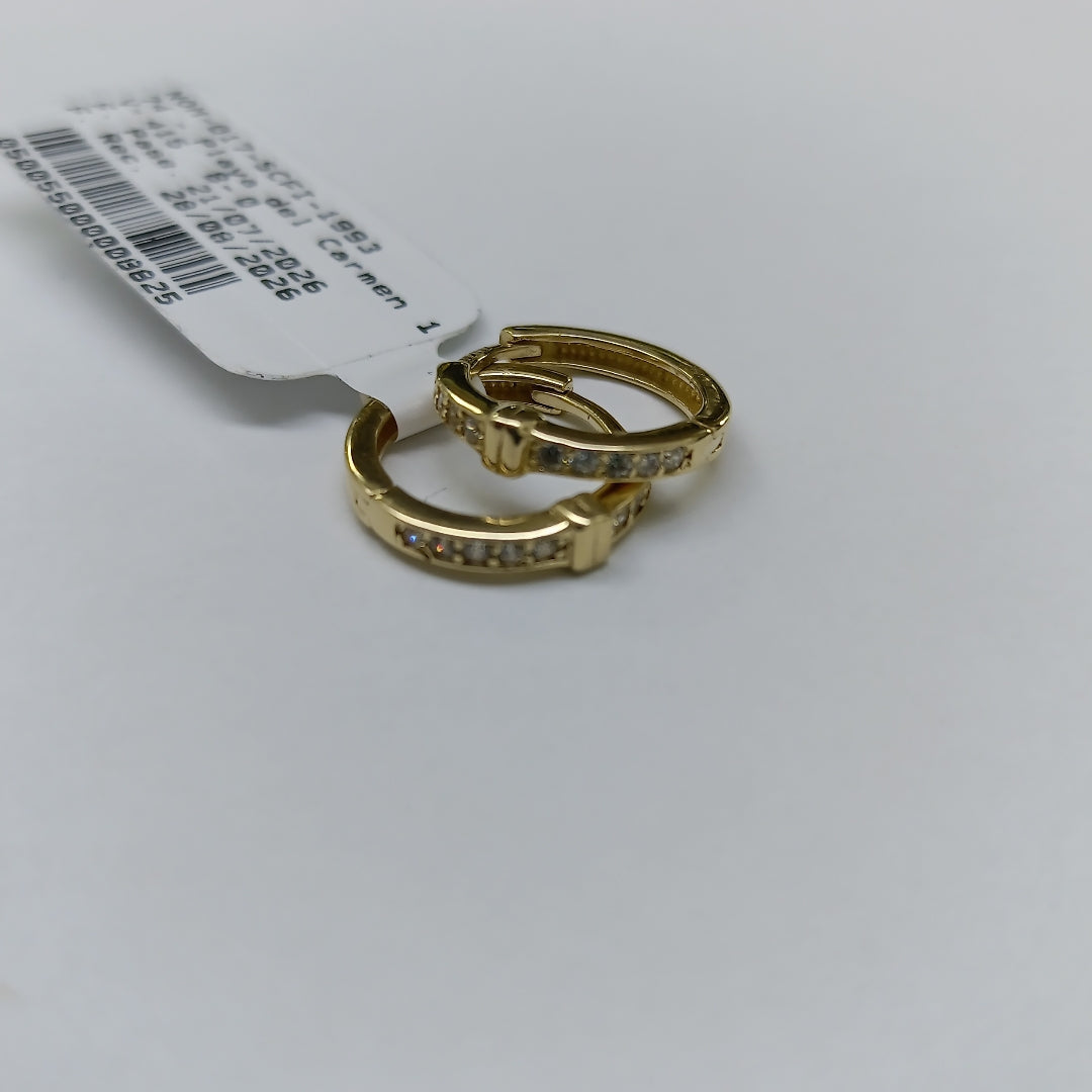 ARETES HUGGIES C CIRCONIA 14K 1.8 GR (NUEVO)