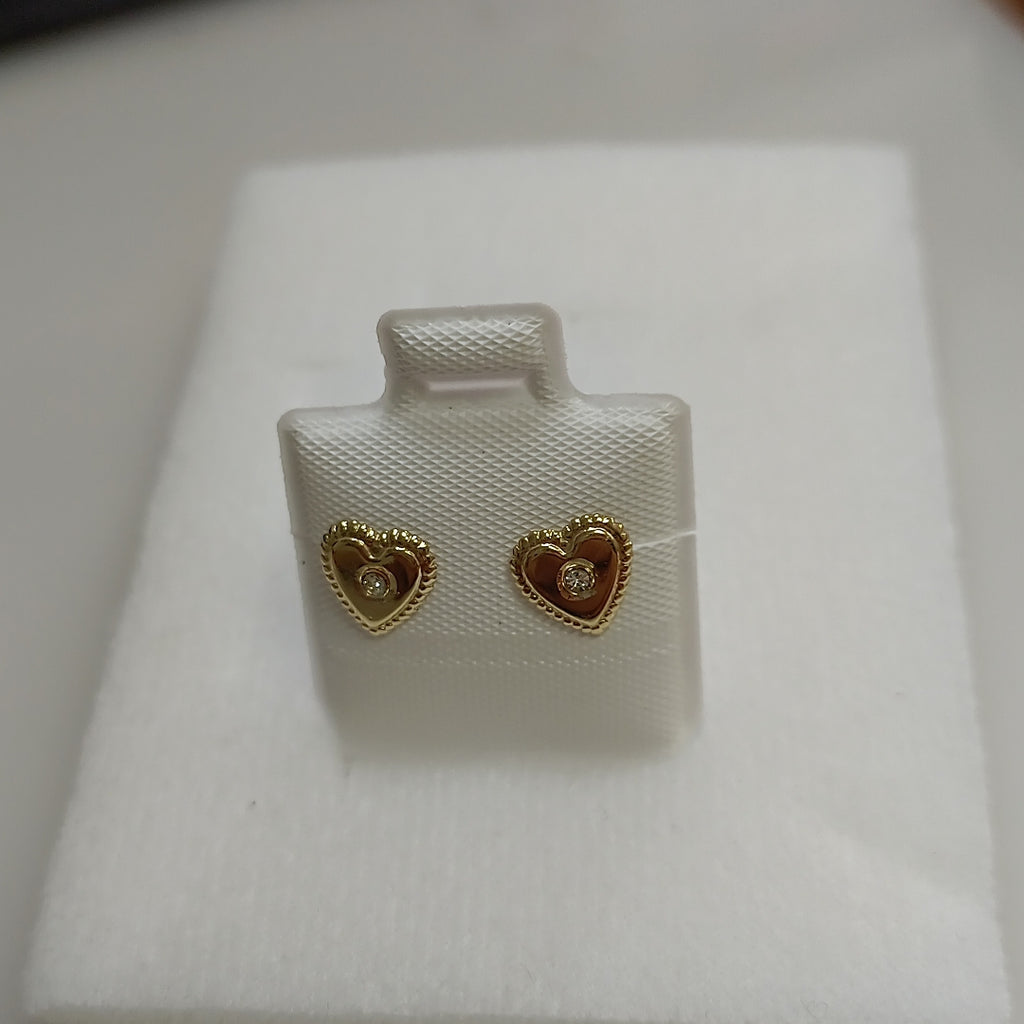 BROQUELES BROQUEL FIG CORAZON C CIRCONIA 14K 0.2614 GR (NUEVO)