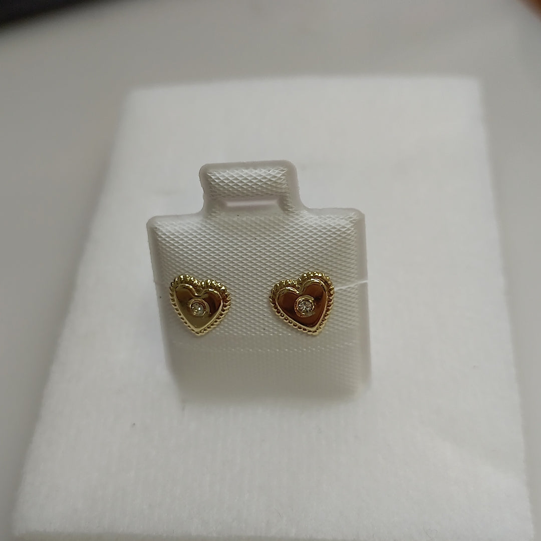 BROQUELES BROQUEL FIG CORAZON C CIRCONIA 14K 0.2614 GR (NUEVO)