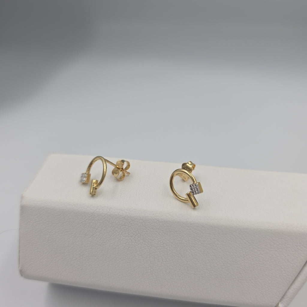 BROQUELES PAR ORO, ORO COMBINADO 14 K 1.3 GRMS (SEMINUEVO)