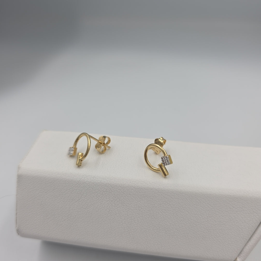 BROQUELES PAR ORO, ORO COMBINADO 14 K 1.3 GRMS (SEMINUEVO)