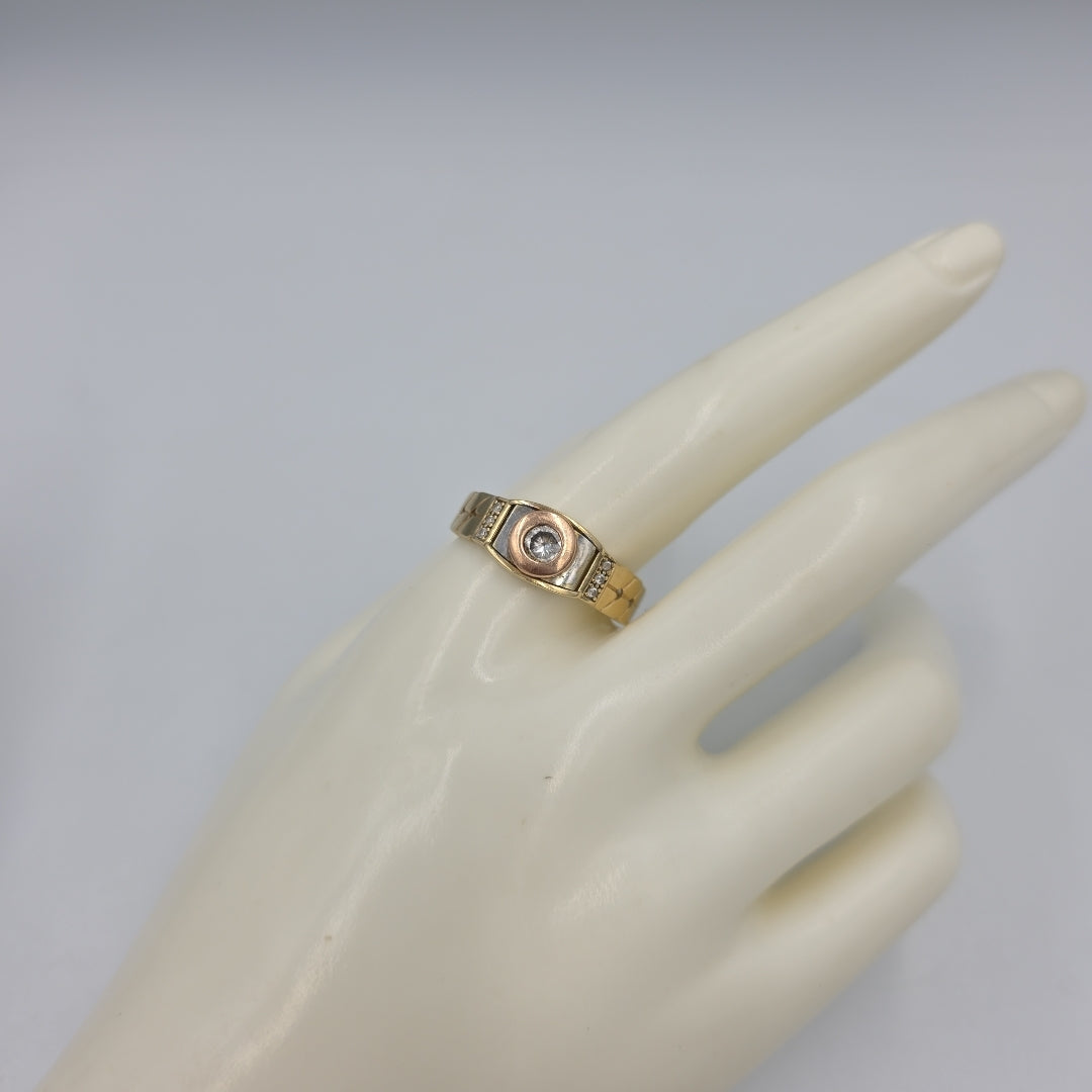 ANILLO ORO, ORO COMBINADO 10 K 4 GRMS (SEMINUEVO)