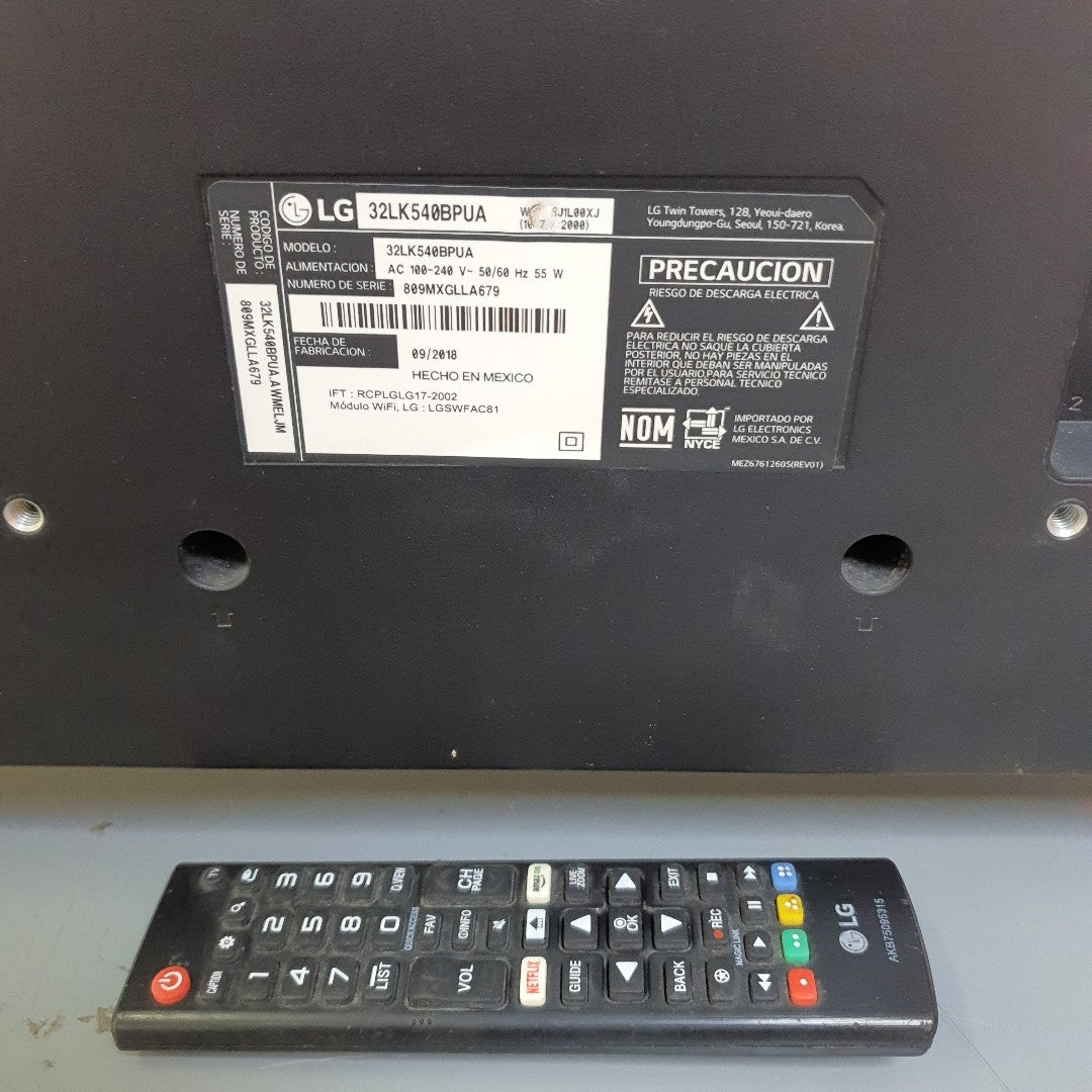 PANTALLA LG 32LK540BPUA (2018) 32" LED FULL HD (SEMINUEVO)