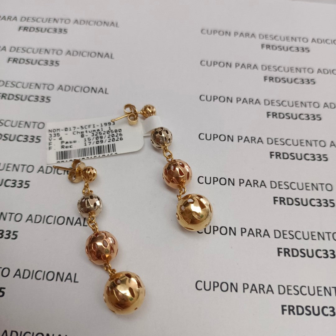 ARETES PAR ORO 14 K 5.9 GRMS (SEMINUEVO)