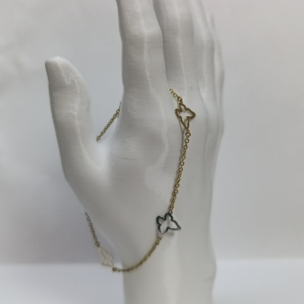 PULSERA ESPECIAL C MARIPOSAS 14K 18 CM 1.7 GR (NUEVO)