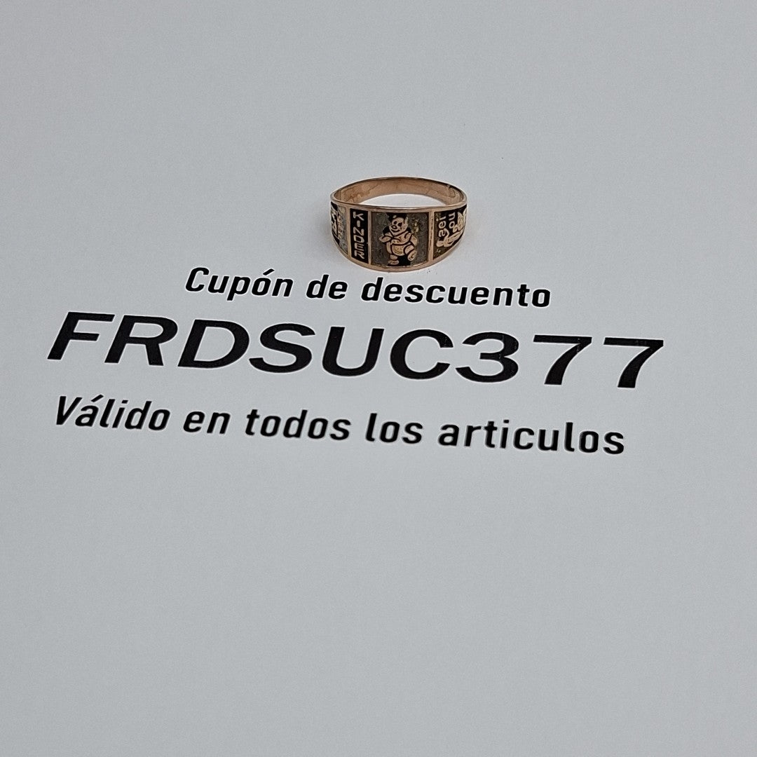 ANILLO DE GRADUACIÓN ORO 10 K 1 GRMS (SEMINUEVO)