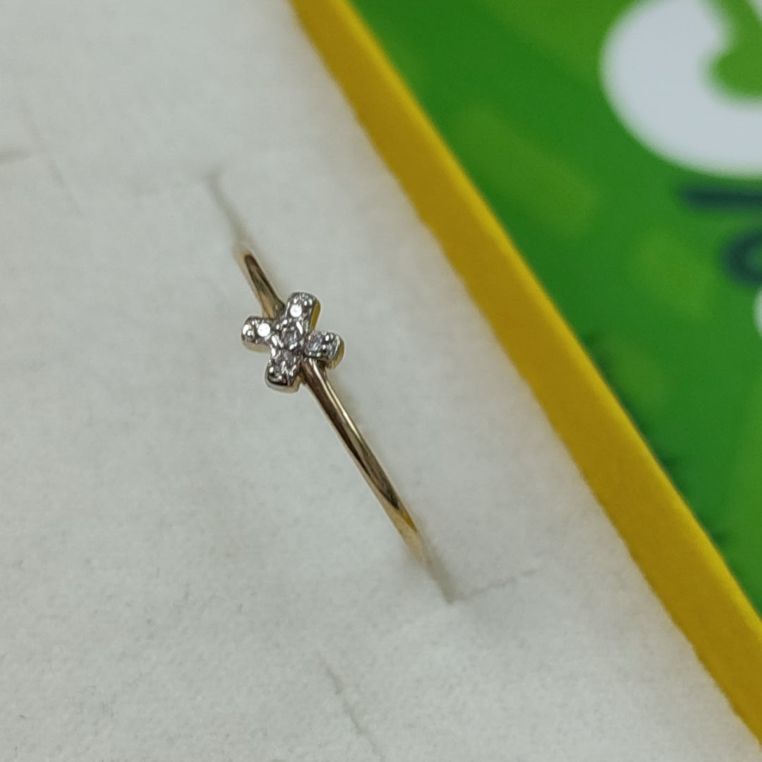 ANILLO ANILLITO C CIRCONIAS 14K 7 TALLA 0.7 GR (NUEVO)