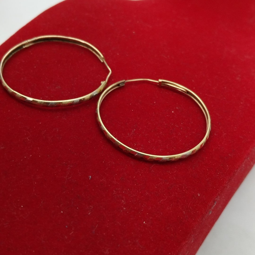 ARRACADAS PAR ORO, ORO COMBINADO 14 K 2.4 GRMS (SEMINUEVO)