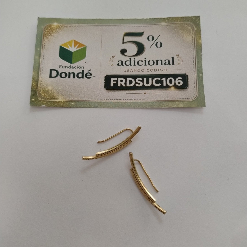 ARETES PAR ORO 14 K 1.3 GRMS (SEMINUEVO)