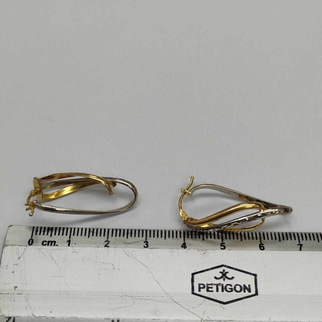 ARETES PAR ORO COMBINADO 10 K 2.1 GRMS (SEMINUEVO)