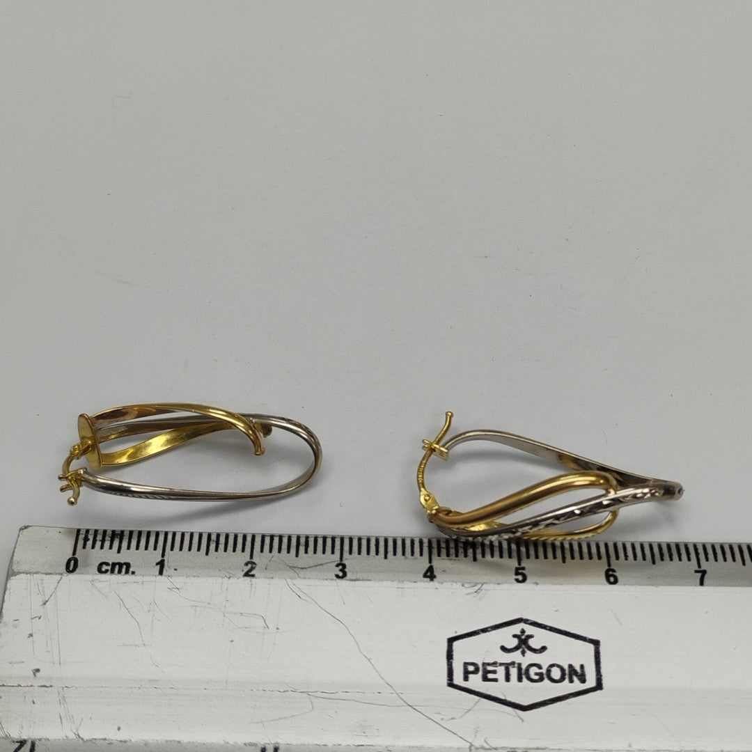 ARETES PAR ORO COMBINADO 10 K 2.1 GRMS (SEMINUEVO)