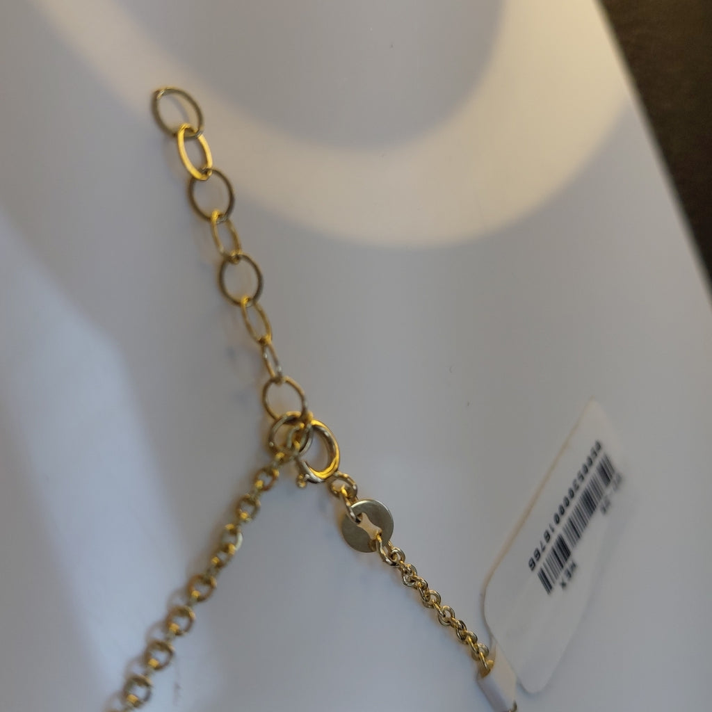 PULSERA ESPECIAL CON CORAZONES CONBINADOS 14K 18 CM 1.7 GR (NUEVO)