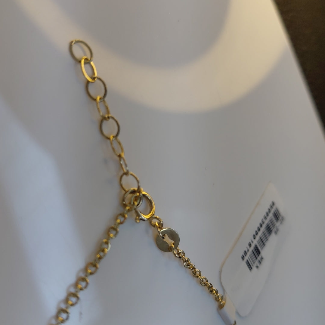 PULSERA ESPECIAL CON CORAZONES CONBINADOS 14K 18 CM 1.7 GR (NUEVO)