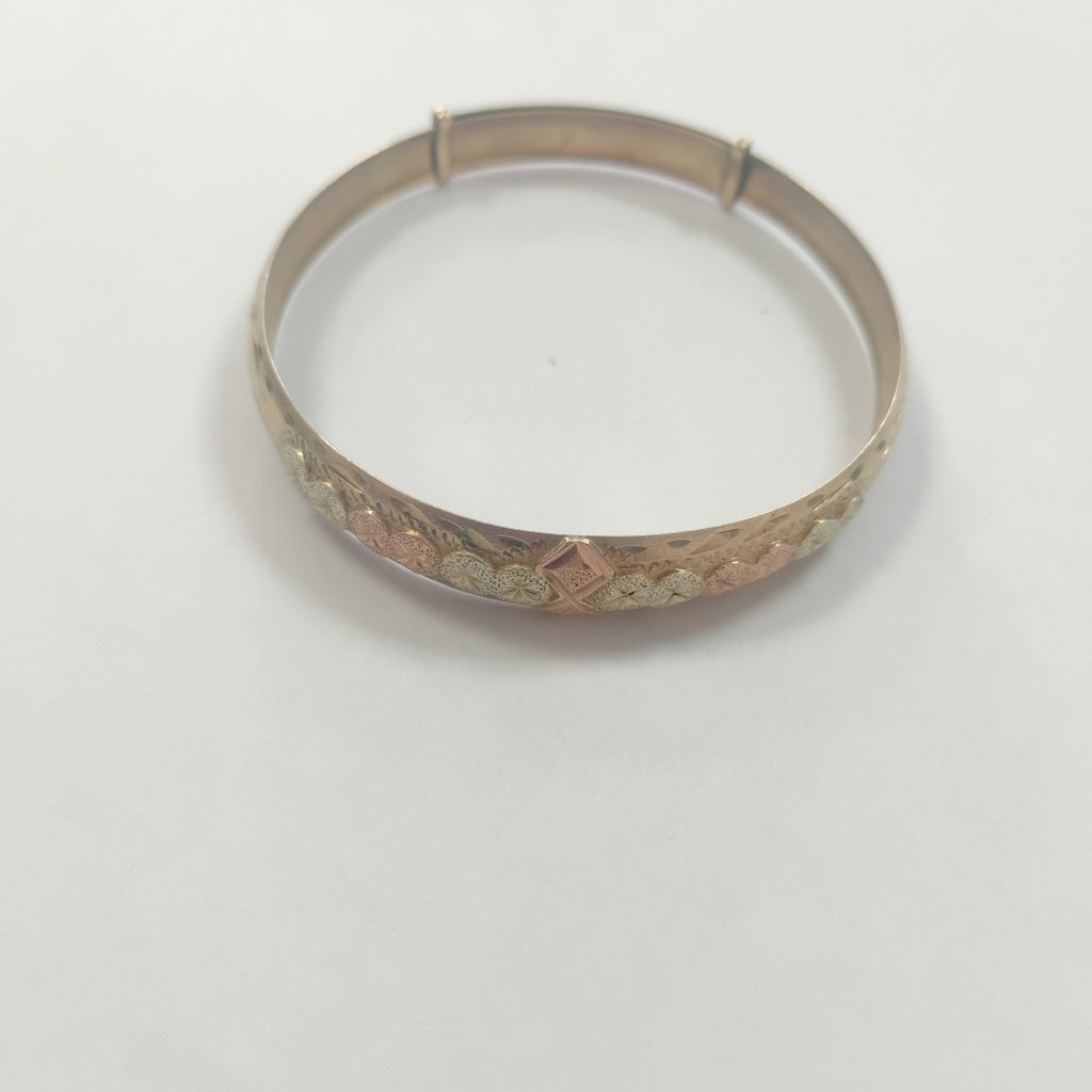 PULSERA RIGIDA ORO COMBINADO 10 K 7,50 GRMS (SEMINUEVO)