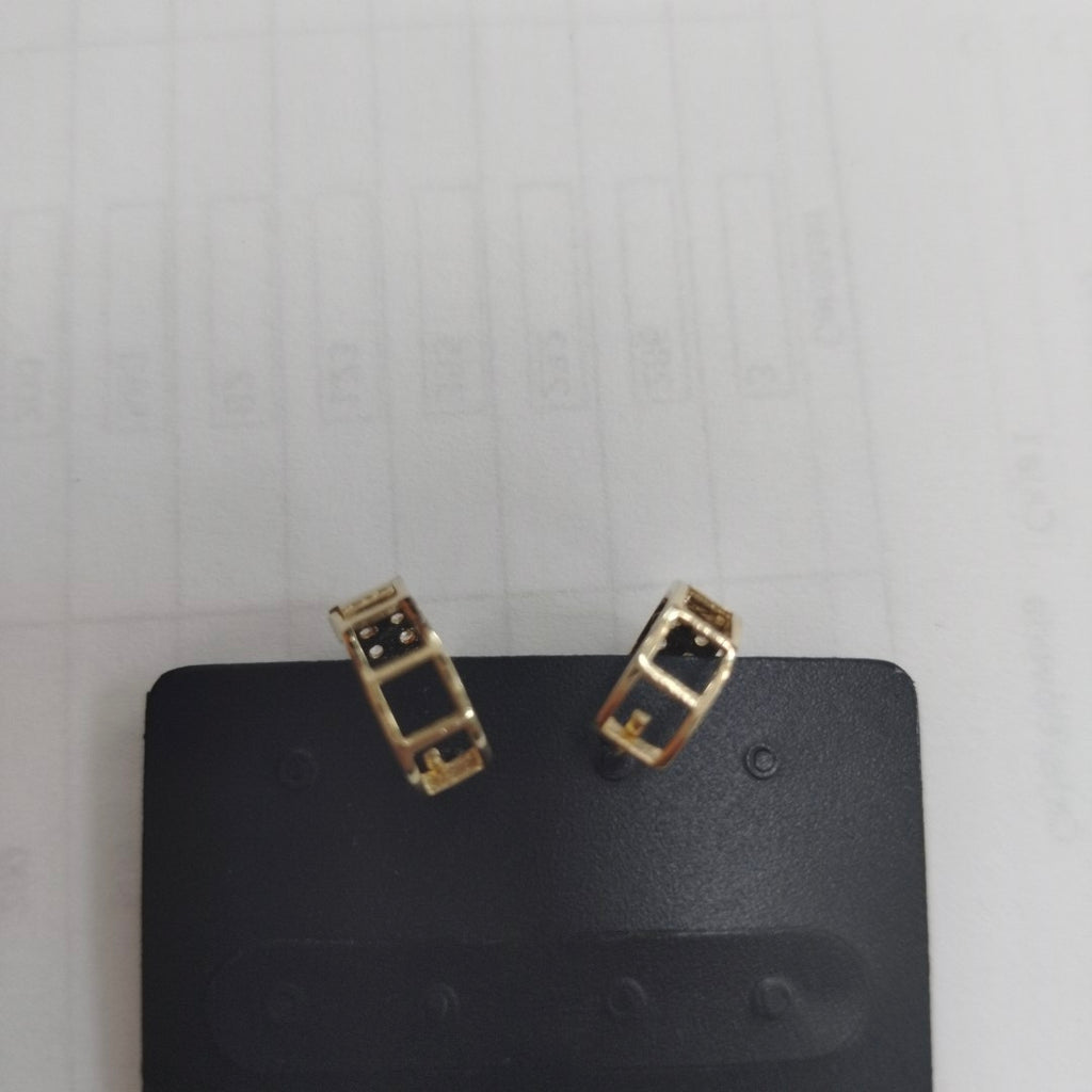 ARETES HUGGIES C CIRCONIAS 14K 1.7 GR (NUEVO)