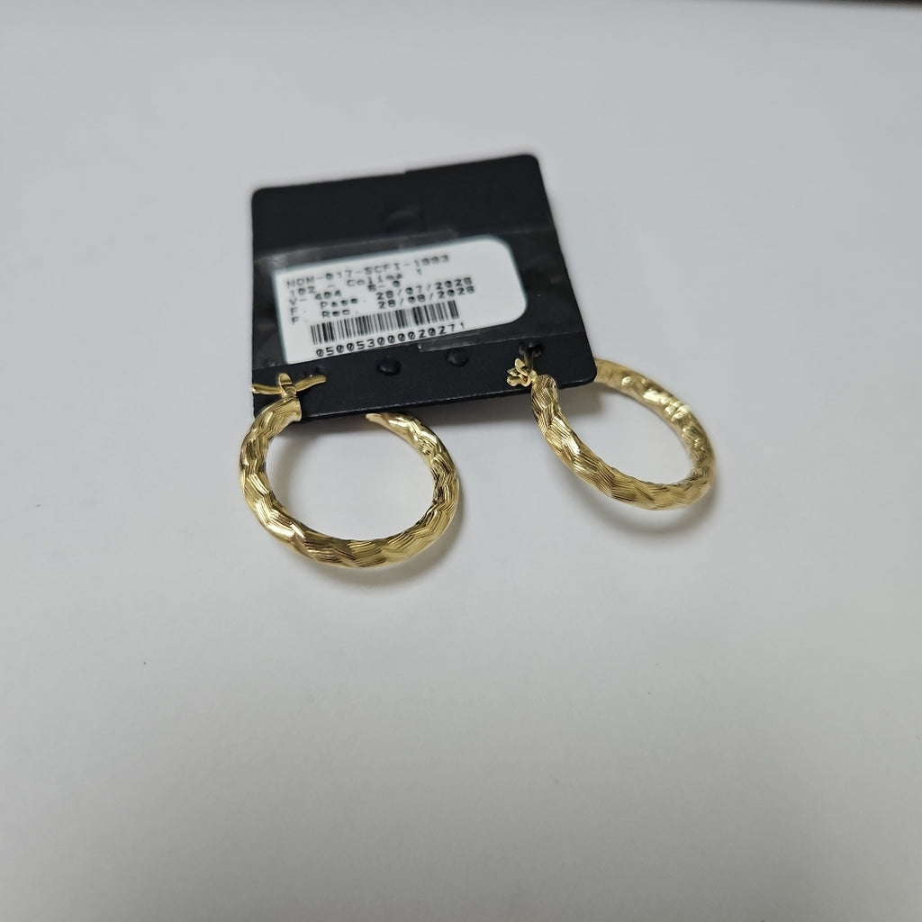 ARETES TEJIDO ARRACADA LABRADA 14K 2.5 GR (NUEVO)