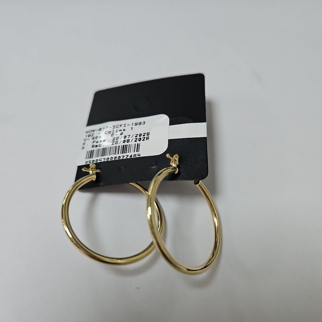 ARETES TEJIDO ARRACADAS LISAS 14K 1.5 GR (NUEVO)