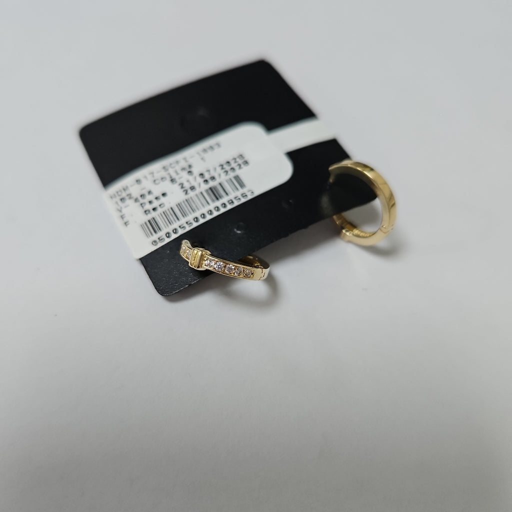 ARETES HUGGIES C CIRCONIA 14K 2 GR (NUEVO)