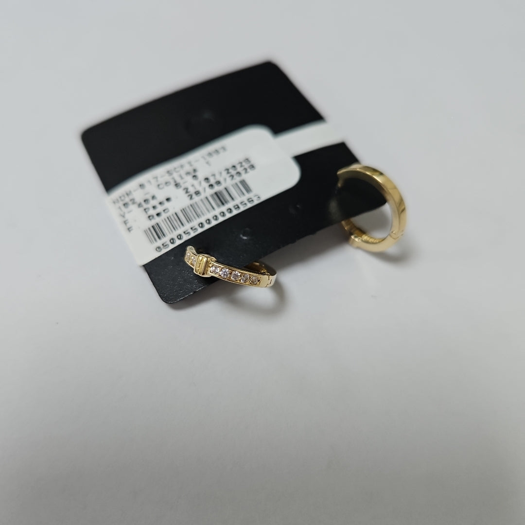 ARETES HUGGIES C CIRCONIA 14K 2 GR (NUEVO)