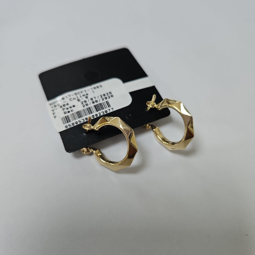 ARETES TEJIDO ARRACADAS FACETADAS 14K 1.7 GR (NUEVO)