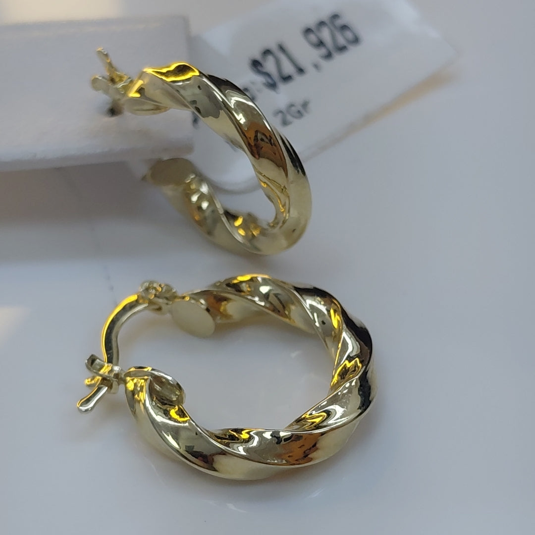 ARETES ARRACADA TORZAL 14K 2 GR (NUEVO)