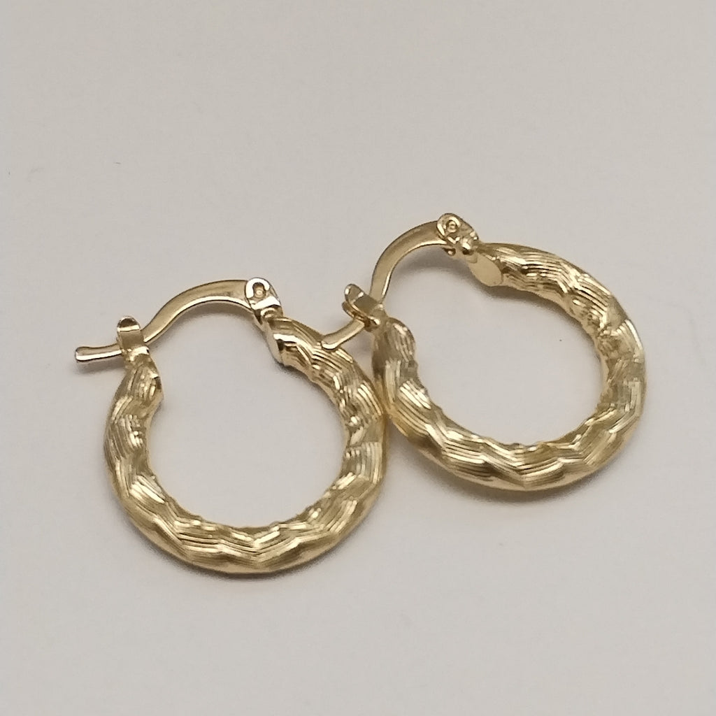 ARETES TEJIDO ARRACADAS ASTRIADAS 14K 1.9 GR (NUEVO)