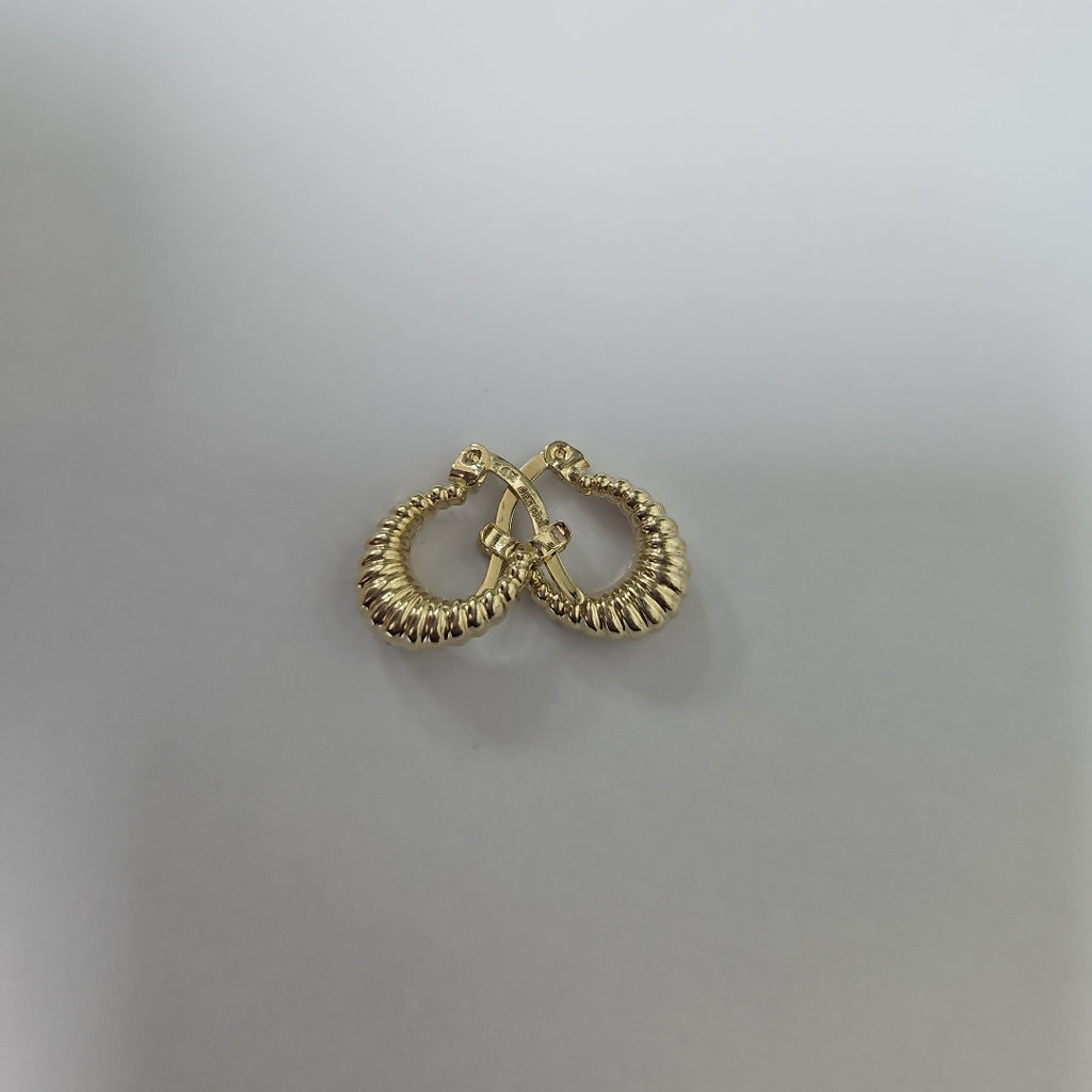 ARETES ARRACADA ESTRIADAS 14K 1 GR (NUEVO)
