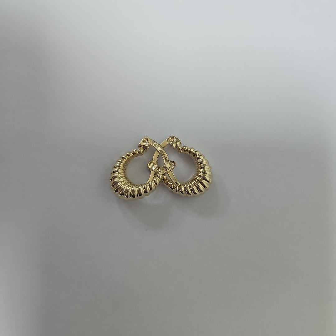 ARETES ARRACADA ESTRIADAS 14K 1 GR (NUEVO)