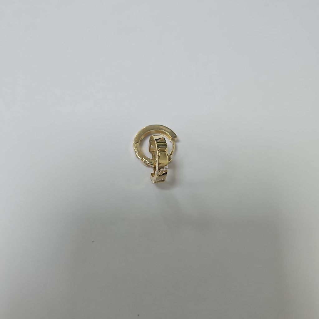ARETES HUGGIES CON CIRCONIAS 14K 2.2 GR (NUEVO)
