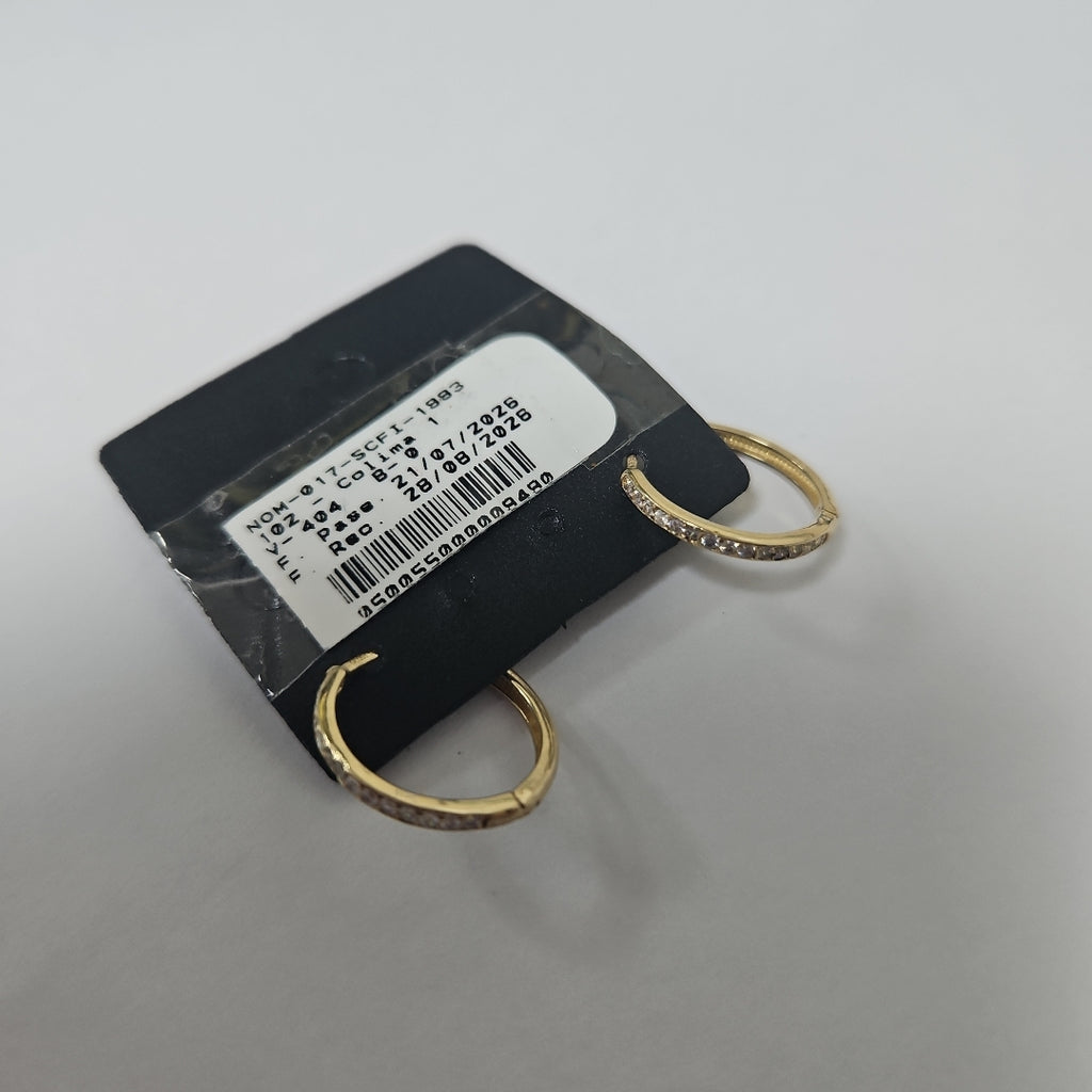 ARETES ARRACADAS C CIRCONIAS 14K 2 GR (NUEVO)