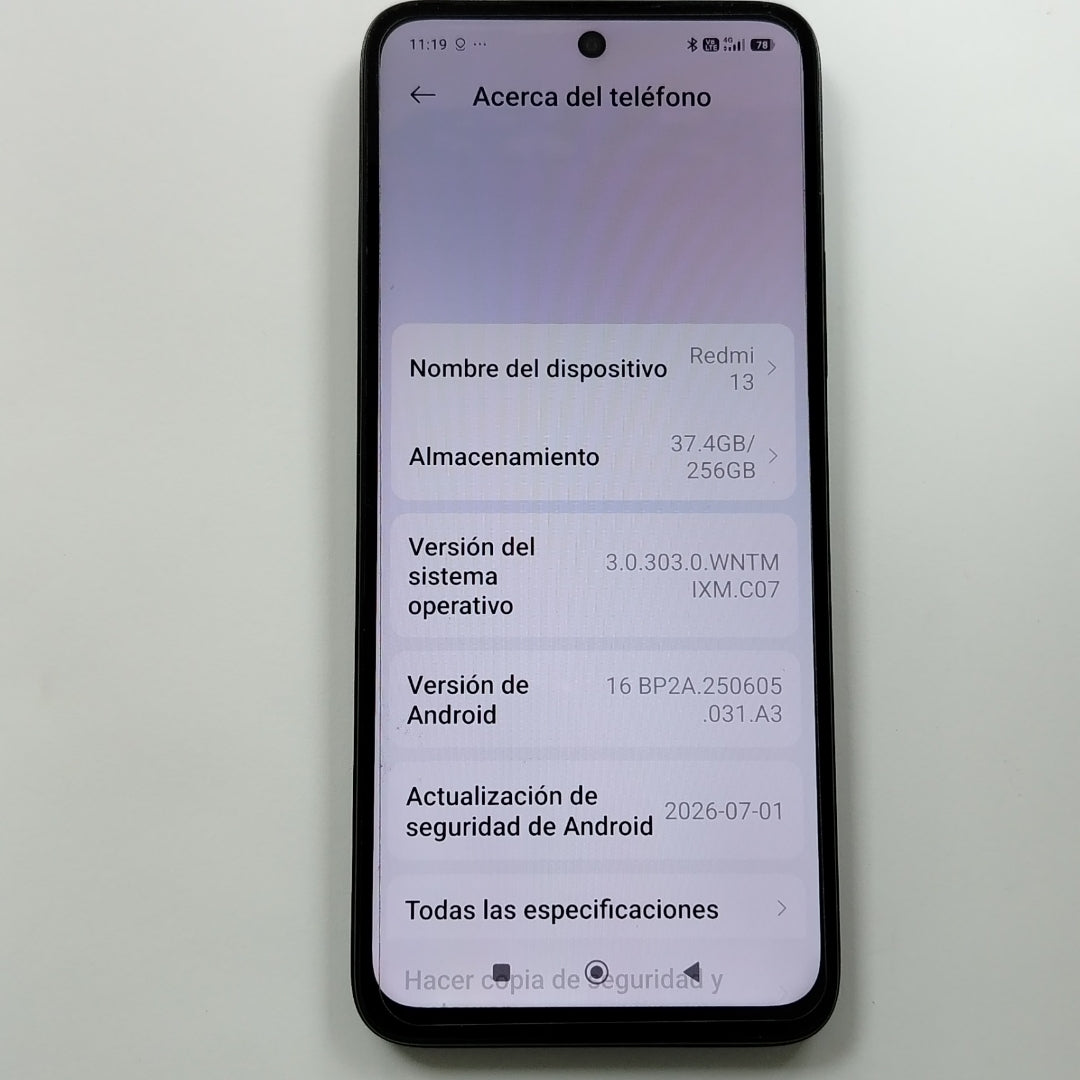 CELULAR XIAOMI REDMI 13 24049RN28L (2024) 256 GB 8 GB RAM (SEMINUEVO)