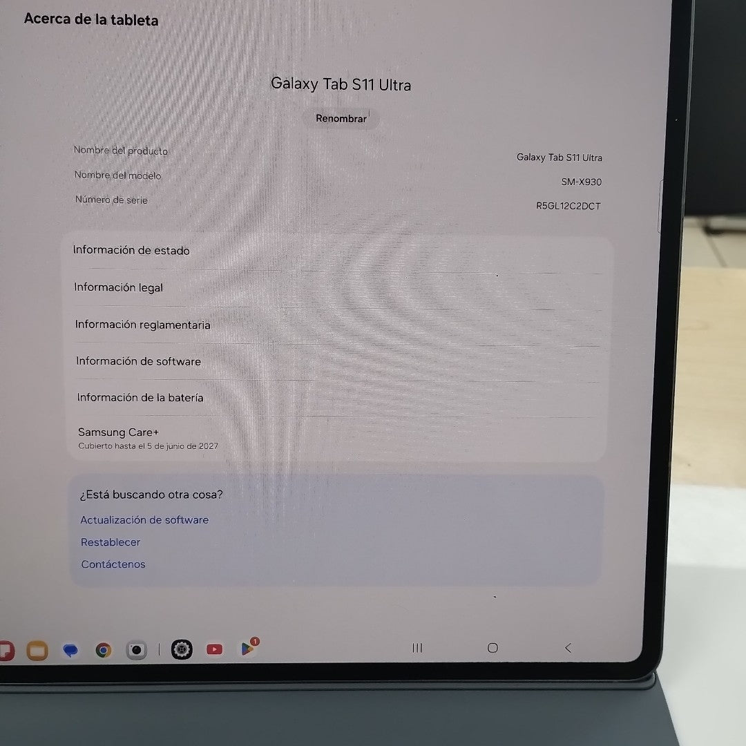 TABLETA SAMSUNG GALAXY TAB S11 ULTRA SM-X930 (2025) 512 GB 12 GB RAM (SEMINUEVO)