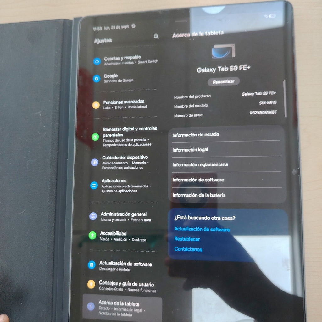 TABLETA SAMSUNG GALAXY TAB S9 FE+ SM-X610 (2023) 256 GB 12 GB RAM (SEMINUEVO)