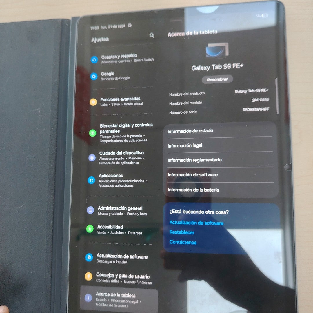 TABLETA SAMSUNG GALAXY TAB S9 FE+ SM-X610 (2023) 256 GB 12 GB RAM (SEMINUEVO)
