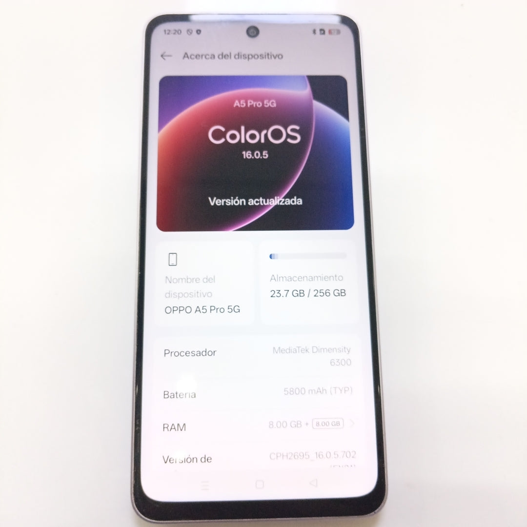 CELULAR OPPO A5 PRO 5G CPH2695 (2025) 256 GB 8 GB RAM (SEMINUEVO)