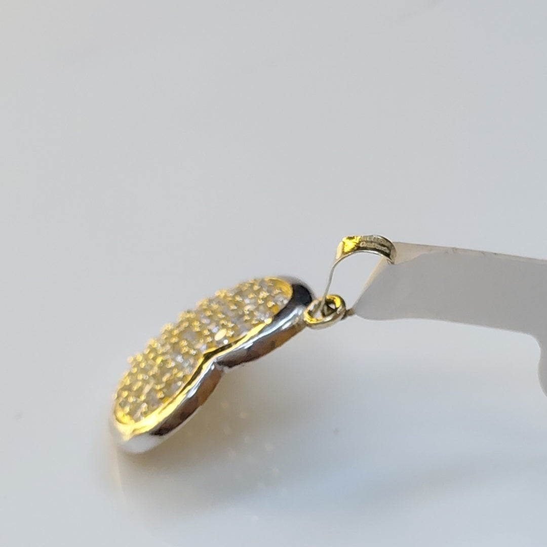 DIJE CORAZON CON CIRCONIAS 14K 1.8 GR (NUEVO)