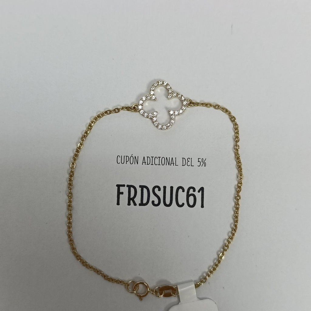 PULSERA TEJIDO ESPECIAL C CIRCONIAS 14K 18 CM 1.8 GR (NUEVO)