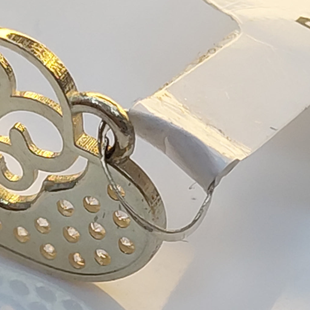 DIJE TEJIDO CORAZON CON CIRCONIAS Y ARBOL DE LA VIDA 14K 0.9 GR (NUEVO)