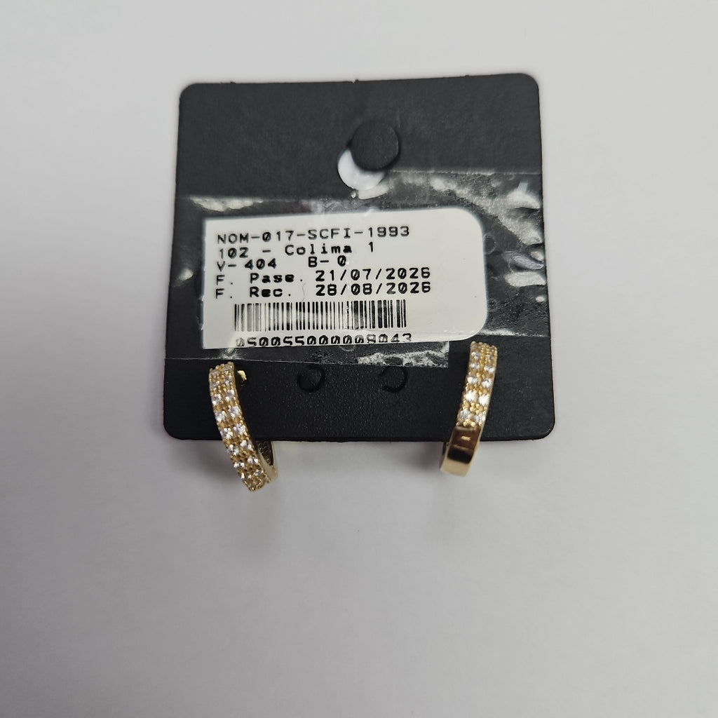 ARETES HUGGIES C CIRCONIA 14K 1.8 GR (NUEVO)