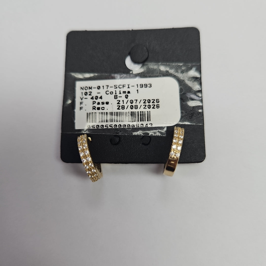 ARETES HUGGIES C CIRCONIA 14K 1.8 GR (NUEVO)