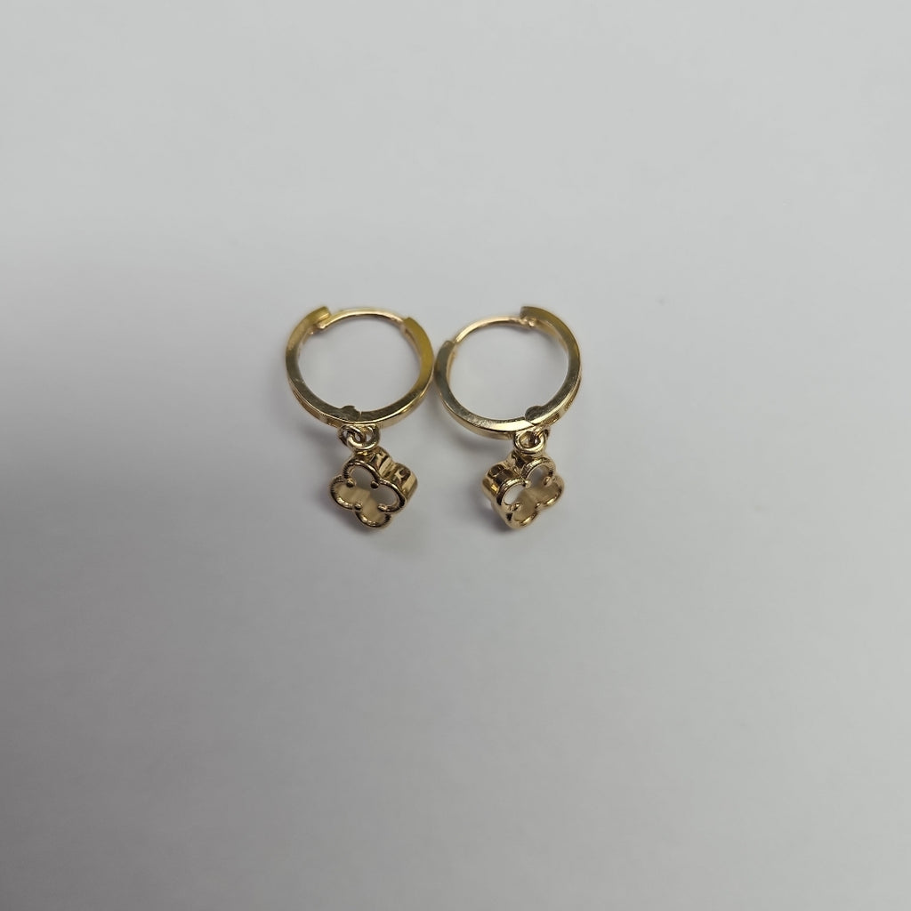 ARETES ARRACADAS CON DIJE 14K 2.4 GR (NUEVO)