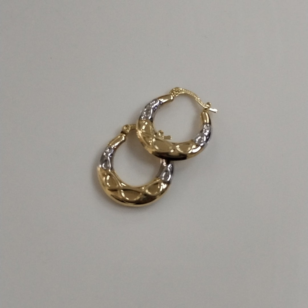ARETES ARRACADAS COMBINADAS CON INFINITO 14K 2.3 GR (NUEVO)
