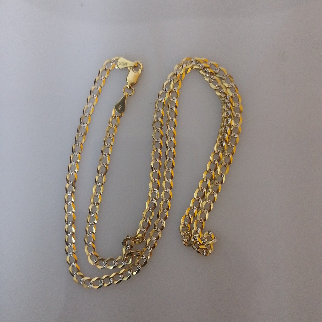 CADENAS BARBADA DIAMANTADA ORO 14K 55 CM 8.9 GR (NUEVO)